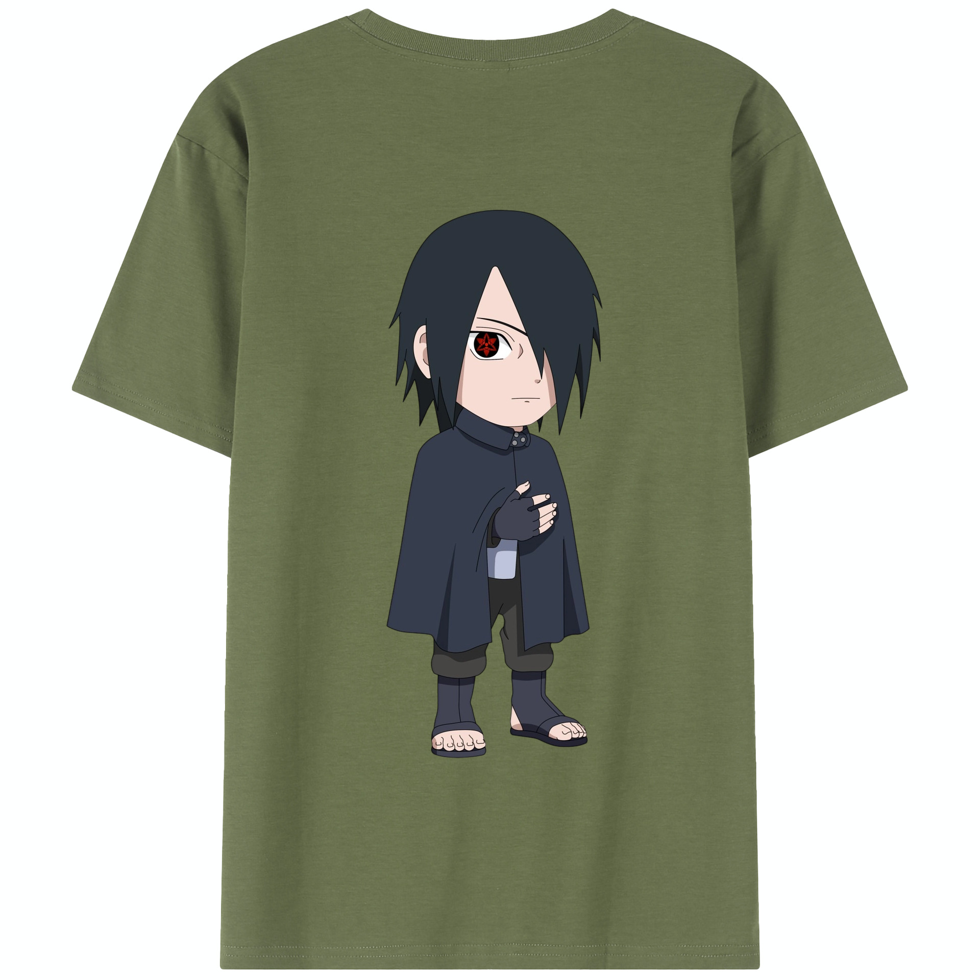 （画像用） NARUTO -ナルト- うちは サスケ Uchiha Sasuke 綿100％半袖Tシャツ（背面プリント）
